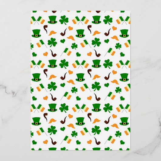 Modern Leprechaun St. Patrick's Day Baby shower Folie Uitnodiging (Achterkant)