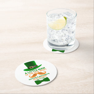 Modern Leprechaun St. Patrick's Day Baby shower Ronde Kartonnen Onderzetter