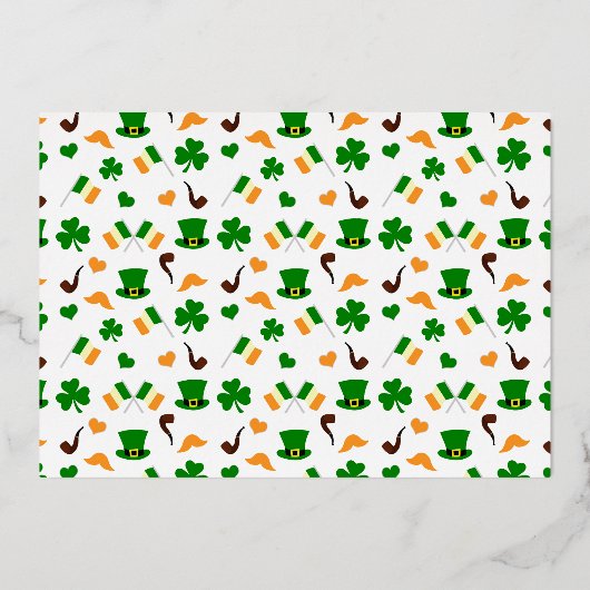 Modern Leprechaun St. Patrick's Day Real Folie Uitnodiging (Achterkant)