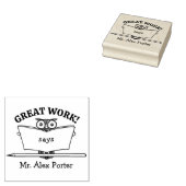 Modern leraar klaslokaal Uil Geweldig werk Rubberstempel (Gestempeld)