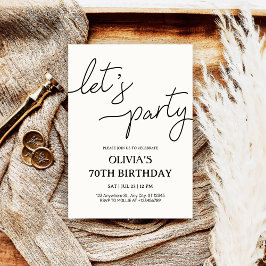 Modern Let's Party 70e verjaardag Kaart