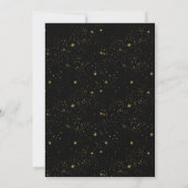 Modern Let's Party Zwart en Goud Neon Glow Light Kaart (Achterkant)