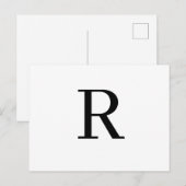 Modern Letter Minimalist Initial Design Briefkaart (Voorkant / Achterkant)