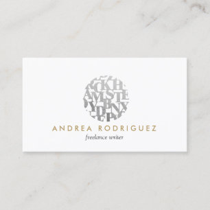 Modern Letterform Logo voor auteurs en schrijvers Visitekaartje