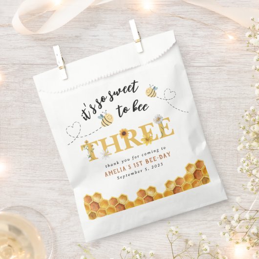 Modern Leuk Het is zo lief om drie jaar te zijn Bedankzakje (Geknipt)