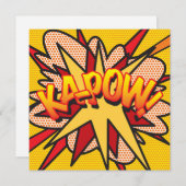 Modern leuk kleurig stripboek KAPOW Kaart (Voorkant / Achterkant)