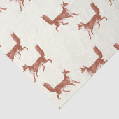 Modern  Leuk Rood Vos Patroon op Ivoor Tissuepapier (Detail)