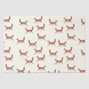 Modern  Leuk Rood Vos Patroon op Ivoor Tissuepapier