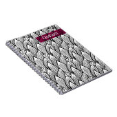 Modern leuk zwart-wit hippie madeliefje bloemig notitieboek (Rechterzijde)