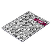 Modern leuk zwart-wit hippie madeliefje bloemig notitieboek (Linkerzijde)