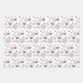 Modern Leuke Santa Snowflakes Patroon Inpakpapier Vel (Voorkant 2)