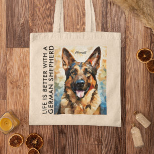 Modern leven is beter met Duitse herders Custom Tote Bag