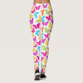 Modern Levendig Regenboog Vlinder Cute Patroon Leggings (Achterkant)