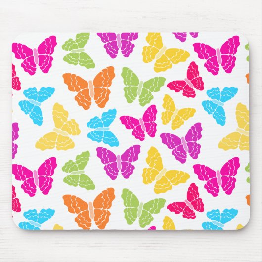 Modern Levendig Regenboog Vlinder Cute Patroon Muismat (Voorkant)