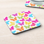Modern Levendig Regenboog Vlinder Schattige Patroo Drankjes Onderzetter (Linkerzijde)