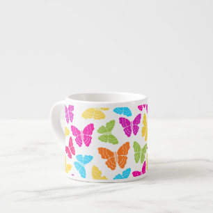 Modern Levendig Regenboog Vlinder Schattige Patroo Espresso Kop