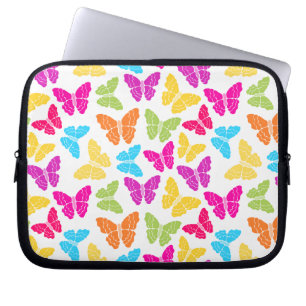 Modern Levendig Regenboog Vlinder Schattige Patroo Laptop Sleeve