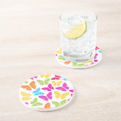 Modern Levendig Regenboog Vlinder Schattige Patroo Zandsteen Onderzetter (Zijkant)