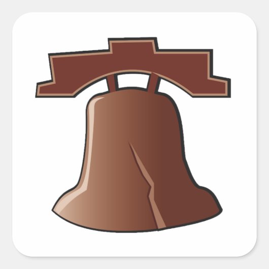 Modern Liberty Bell Patriottisch Philadelphia Icon Vierkante Sticker (Voorkant)