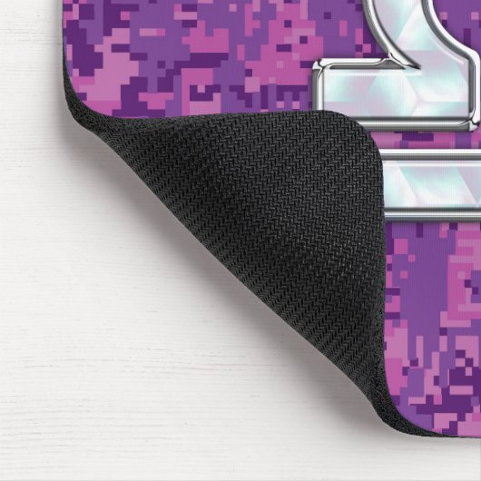 Modern Libra Zodiac Symbol on Fuchsia Digital Camo Muismat (Hoek)