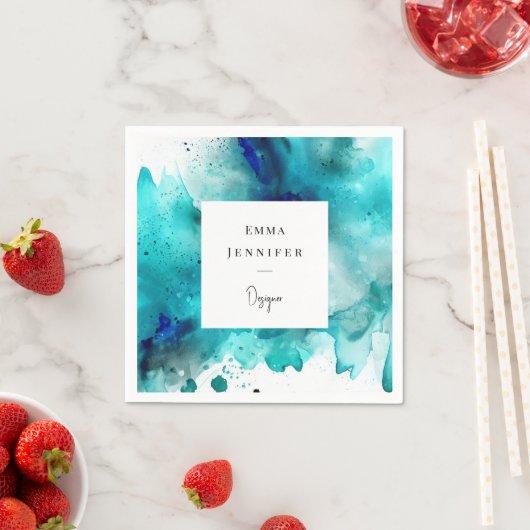 Modern licht Abstract geschilderd patroon Servet (Insitu)