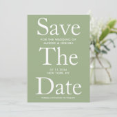 Modern Licht Sage Groen Sla de datum op Save The Date (Staand voorkant)