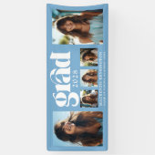 Modern Lichtblauw Afstuderen Fotocollage Spandoek (Verticaal)