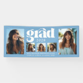 Modern Lichtblauw Afstuderen Fotocollage Spandoek (Horizontaal)