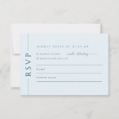 Modern lichtblauw bruiloft uitnodigen RSVP antwoor (Voorkant)