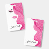 Modern Lichtroze met Glitter Effect Badge (Voor- en achterkant)