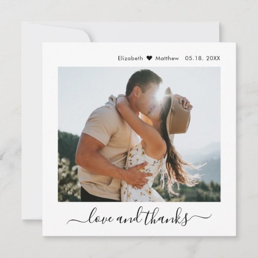 Modern Liefde en Bedankt Script 2 Foto Bruiloft (Voorkant)