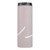Modern Liefde Hart Gepersonaliseerd Blush Roze Wit Thermosbeker (Achterkant)