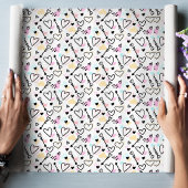 Modern Liefde Hart Trendy Romantisch Doodle Patroo Cadeaupapier