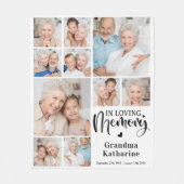 Modern liefdevol geheugen 10 foto collage monument fleece deken (Voorkant)