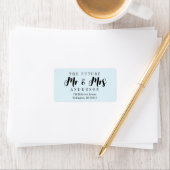 Modern Light Blue The Future Mr en Mrs Script Etiket (Insitu)