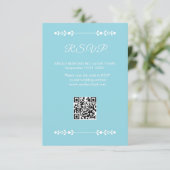 Modern Light Blue & White RSVP card (Staand voorkant)