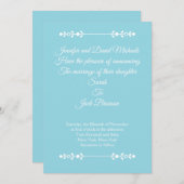 Modern Light Blue & White Wedding invitation (Devant / Derrière)