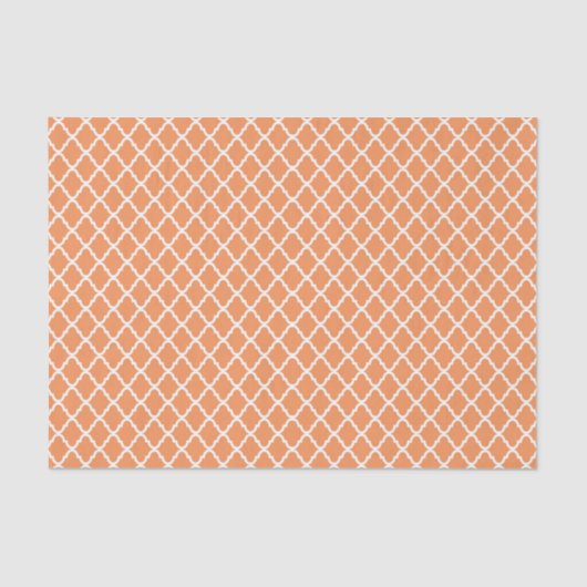 Modern Light Oranje Moroccan Quatrefoil Pattern Tissuepapier (Voorkant)