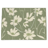 Modern Light Sage White Wildflower Groot Cadeauzakje (Voorkant)