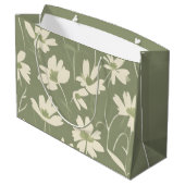 Modern Light Sage White Wildflower Groot Cadeauzakje (Achterkant Gekanteld)