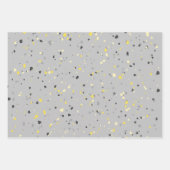 Modern Light Yellow Grey Terrazzo Pattern Inpakpapier Vel (Voorkant 2)