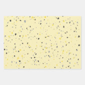 Modern Light Yellow Grey Terrazzo Pattern Inpakpapier Vel (Voorkant)