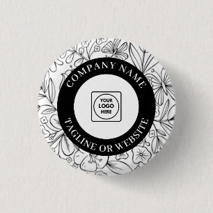 Modern lijnkunstlogo met bewerkbare tekstontwerp ronde button 3,2 cm