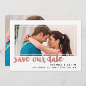 Modern Lijst | De bekendmaking van de datum opslaa Save The Date (Voorkant / Achterkant)