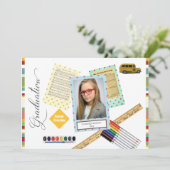 Modern Lijst Foto Elementair Afstuderen Kaart (Staand voorkant)