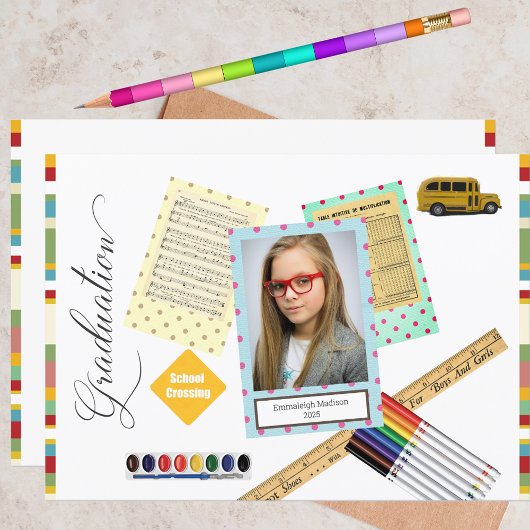 Modern Lijst Foto Elementair Afstuderen Kaart