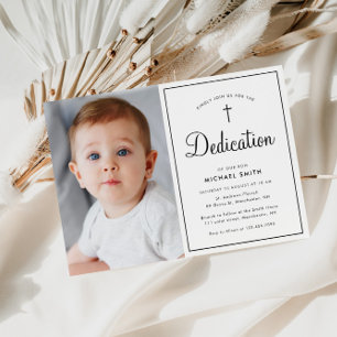 modern lijst foto Toewijding uitnodiging