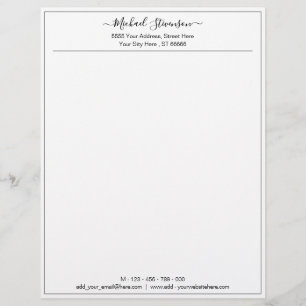 Modern Lijst Jouw naam Adres Letterhead Briefhoofd