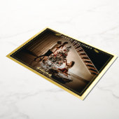 Modern Lijst Prettige feestdagen donkerblauw goud (Gedraaid)