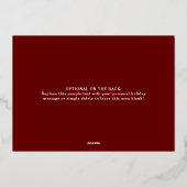 Modern Lijst Prettige feestdagen Foto Red Gold (Achterkant)